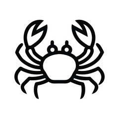 Crab Outlined In Bold Vector Illustration