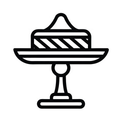 Dessert Stand Outline Vector Illustration