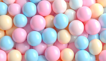 Pastel Color Spheres A Playful Array of Blue, Pink, and Yellow Balls for Design Projects