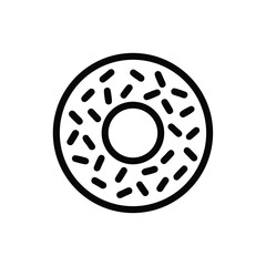 Donut With Sprinkles Outline Vector Illustration