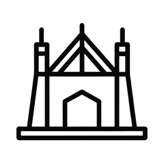 Drawbridge Outlined Icon Vector Illustration