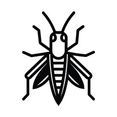 Grasshopper Outline Vector Illustration