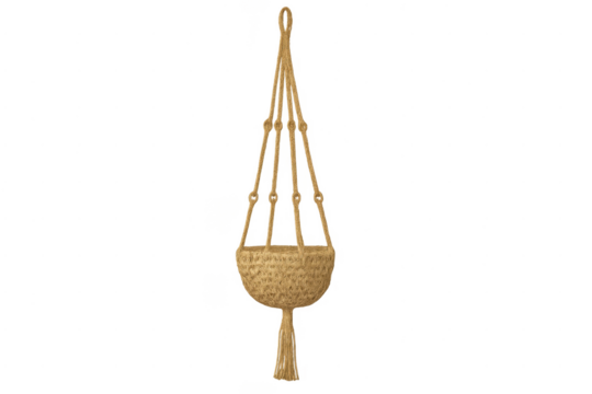 Macrame plant hanger woven rope basket bohemian decor