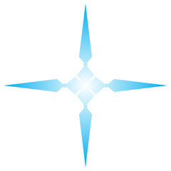 blue geometric star pattern with transparent background for clip art or design elements