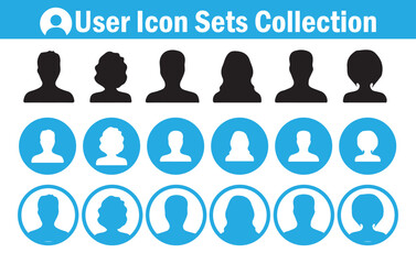 Minimal Profile Avatar Icons. User icon vector set. Profile and people Vector illustration eps 10