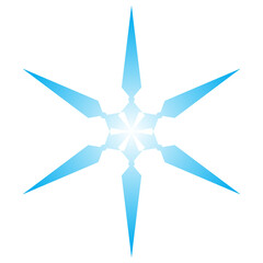 blue geometric star pattern with transparent background for clip art or design elements