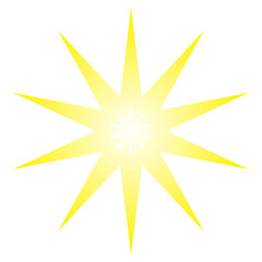 yellow geometric star pattern with transparent background for clip art or design elements