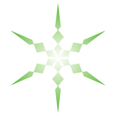 green geometric star pattern with transparent background for clip art or design elements