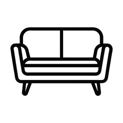 Modern Sofa Outline Vector Illustration