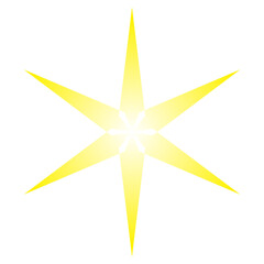 yellow geometric star pattern with transparent background for clip art or design elements