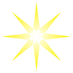 yellow geometric star pattern with transparent background for clip art or design elements