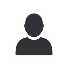 Silhouette of a person icon, representing a user or profile, isolated on a
