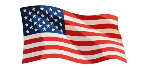 Fototapeta premium Waving American Flag with Red, White, and Blue Colors