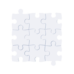 Obraz premium White jigsaw puzzle pieces with interlocking edges
