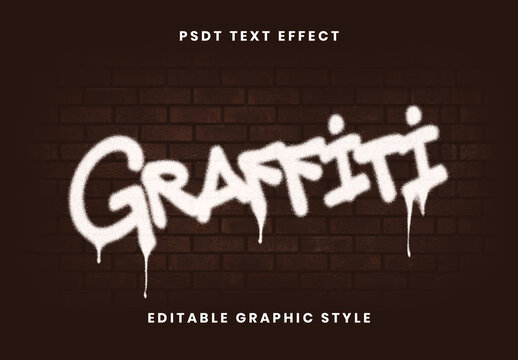 White Graffiti Spray Text Effect Drip Spray Urban Font