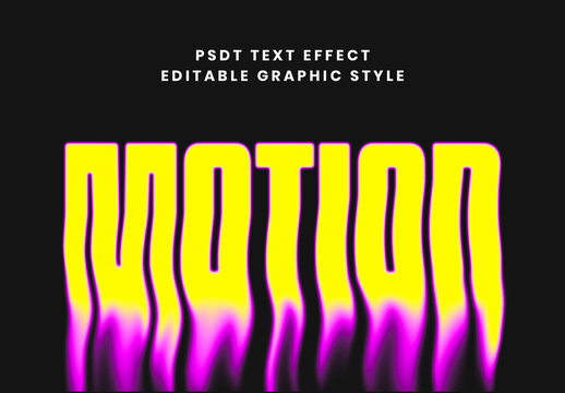 Yellow And Pink Round Melting Text Effect Psychedelic Liquid Font