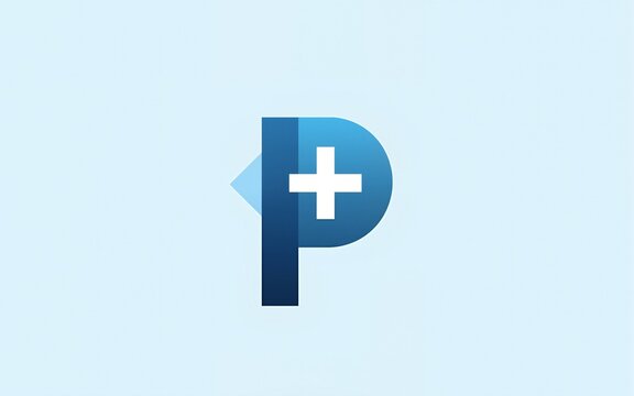 Modern medical logo design featuring a letter P and plus sign, perfect for healthcare brands seeking a professional and trustworthy image today, for branding in the healthcare industry and build