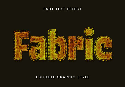 Yellow Rough Stitch Text Effect Embroidery Sewing Font