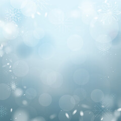Winter background with snowflakes and bokeh
