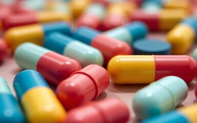 Colorful Capsules A Close-Up View of Pharmaceutical Medicine. High quality