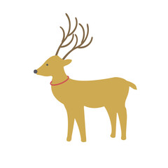 シンプルなトナカイのイラスト　クリスマス素材　かわいい冬の動物デザイン