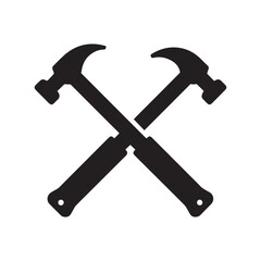 Strong Black Crossed Hammer Symbol Showing Courage Strength and Stability