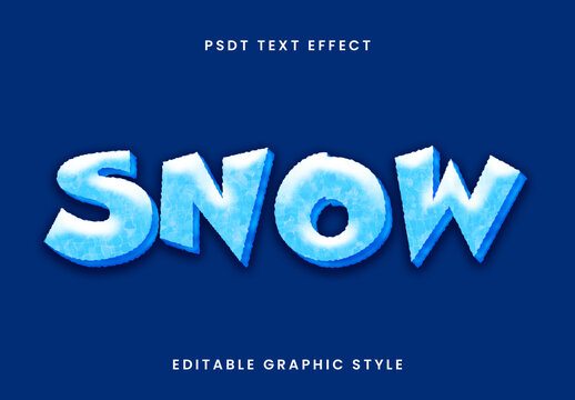 Blue Winter Text Effect Frozen Cartoon Font