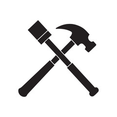 Abstract Sunrise Hammer Symbol Showing Growth Power and Determination