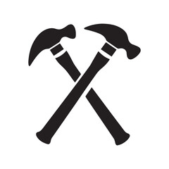 Industrial Mechanical Crossed Hammers Design Showing Power and Collaboration