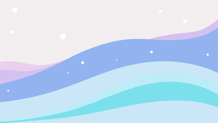Abstract background with wavy pastel layers and white dots resembling snow or stars in the sky view