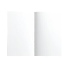 Open blank paper. White, folded in middle, centered image