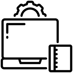 laptop icon isolated on white background. vector illustration icon for time work management