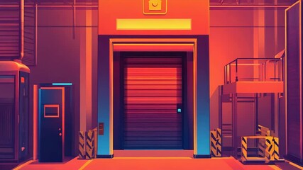 Modern data center server room with futuristic neon lighting - Powered by Adobe