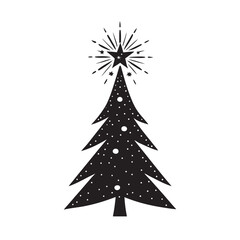 Obraz premium Glitter Star Christmas Tree Silhouette Illustration