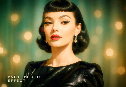 Green And Gold Soft Retro Glow Film Photo Effect