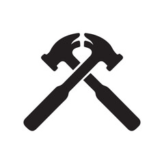 Wing Shaped Crossed Hammer Logo Representing Freedom Ambition and High Craft