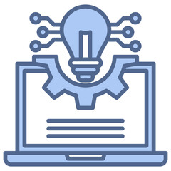 Digital Transformation Blue Icon
