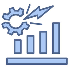 Market Disruption Blue Icon