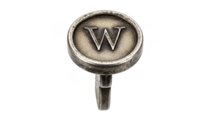 Antique Typewriter Key Featuring the Letter W