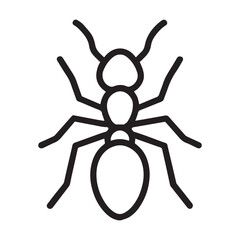 Ant outline icon vector for minimal black and white design