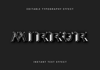 Black Chrome Text Effect Metallic Reflective Font