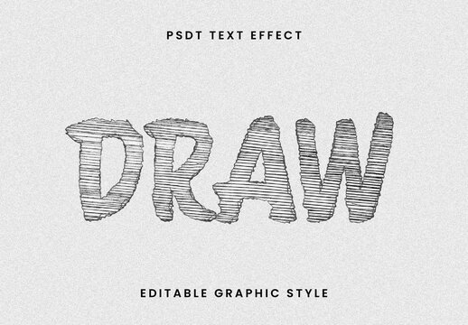 Black And White Pencil Sketch Text Effect Scribble Bold Font