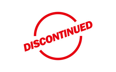 DISCONTINUED - Red Rubber Stamp with text DISCONTINUED
