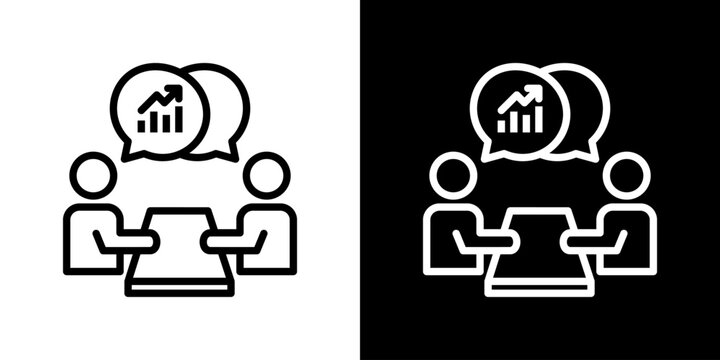 Consulting Icon Set. Clean Line Design With Light And Dark Versions For Versatile Use.