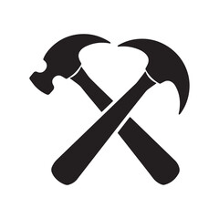 Geometric Hammer Emblem Showing Strength Craftsmanship and Industrial Stability