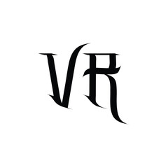 VR monogram logo design letter text name symbol monochrome logotype alphabet character simple logo