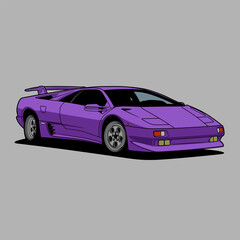 Cartoon Car Vector Illustration. Separated layers, easy to edit.