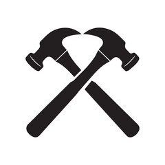 Negative Space Star Crossed Hammer Logo Showing Excellence Achievement and Strength