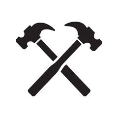 Bold Blocky Hammer Emblem Representing Power Stability and Rugged Craft Identity