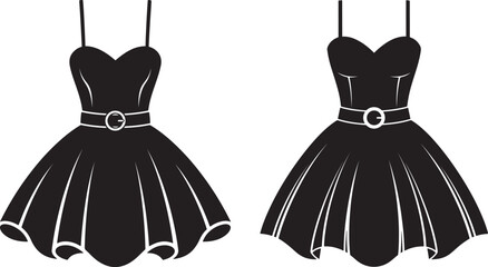Two black cocktail dresses silhouette